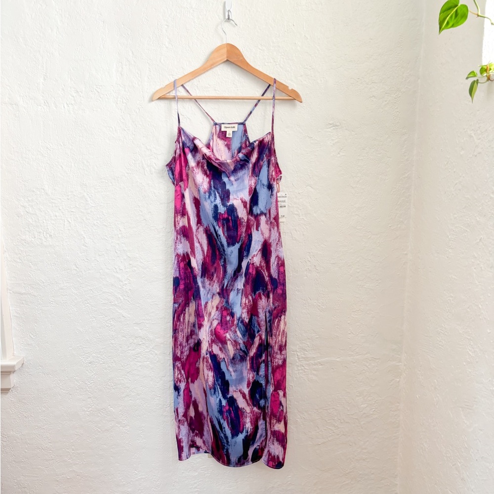 Nordstrom Purple Patterned Midi Dress